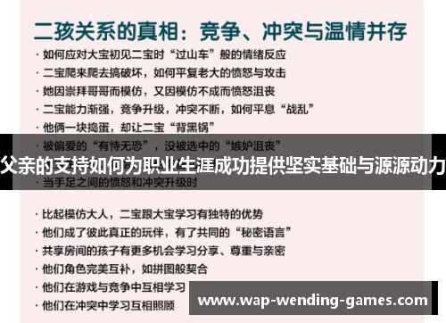 父亲的支持如何为职业生涯成功提供坚实基础与源源动力