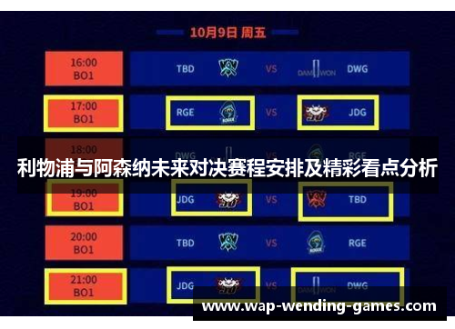 利物浦与阿森纳未来对决赛程安排及精彩看点分析 利物浦与阿森纳未来对决赛程安排及精彩看点分析