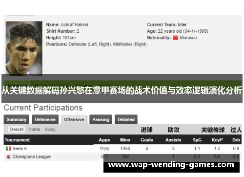 从关键数据解码孙兴慜在意甲赛场的战术价值与效率逻辑演化分析